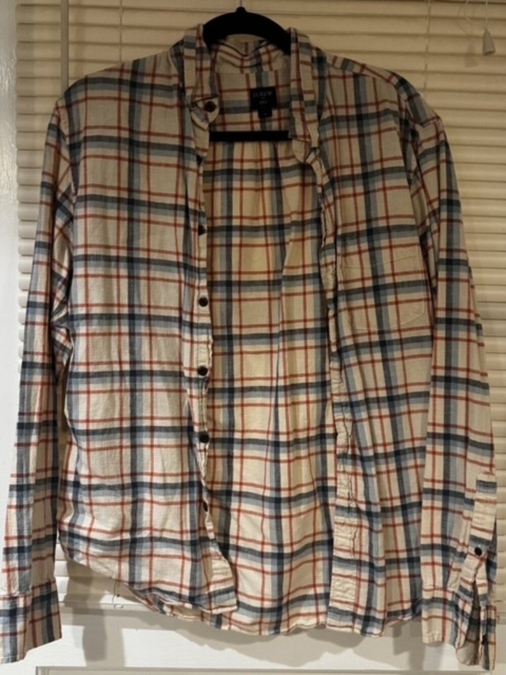 Mens J. Crew Flannal Button Down Top Shirt Size M Medium